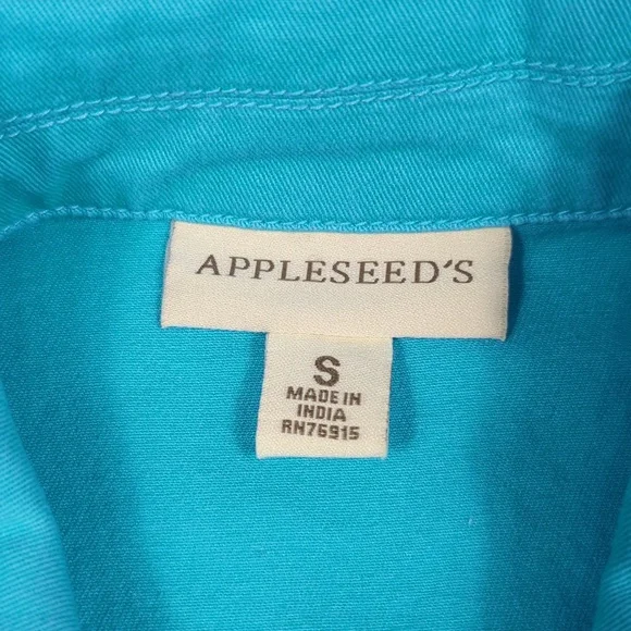 Appleseed's Turquoise Button Front Jean Jacket Women's Size Small - Picture 3 of 6
